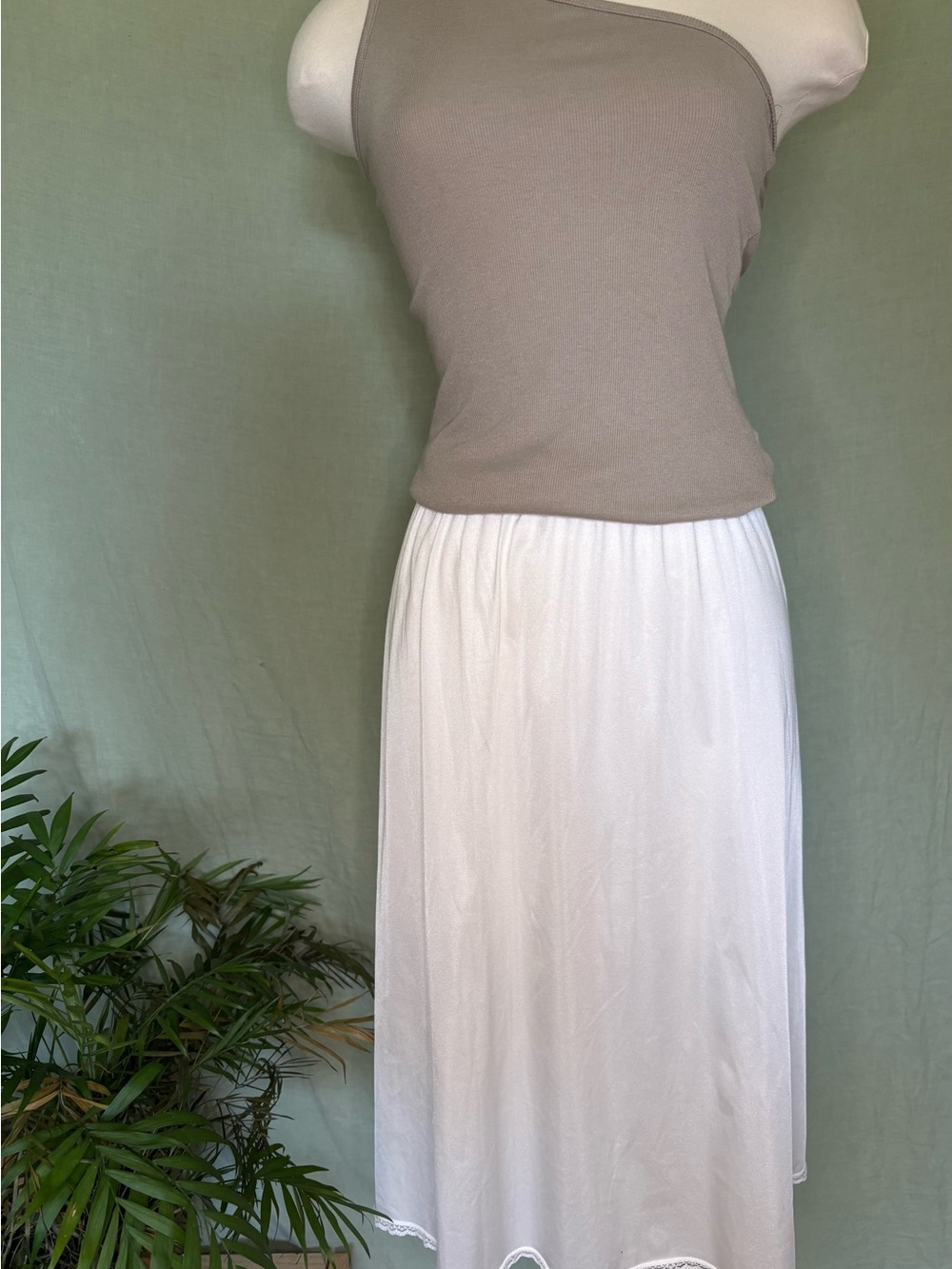 White Lightweight Midi Slip/Skirt
